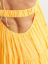 Фото #3 товара ASOS DESIGN channel detail halter neck trapeze tiered maxi dress in bright orange