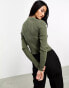 ONLY keyhole detail polo top in sage