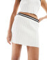 Miss Selfridge varsity tipped knitted mini skirt in cream