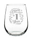 Фото #1 товара Cheers to 1 Year 1st Anniversary Gifts Stem Less Wine Glass, 17 oz