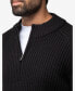ფოტო #4 პროდუქტის Men's Ribbed Mock Neck Quarter-Zip Sweater