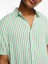 ASOS DESIGN relaxed stripe shirt in green