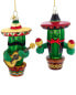Фото #1 товара Kurt Adler 5In Noble Gems Cactus With Sombrero Christmas Ornaments (2 Assorted)