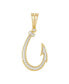 ფოტო #1 პროდუქტის Men's Diamond Fish Hook Pendant (1/4 ct. t.w.) in 14K Gold-Plated Sterling Silver