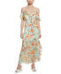 Фото #1 товара Women's Meadows Floral Print Ruffled Maxi Dress