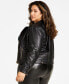 Фото #2 товара Trendy Plus Size Quilted-Side Moto Jacket