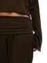 Фото #5 товара ONLY fold over waistband flare co-ord trouser in brown