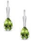 Gemstone Leverback Earrings in 10K White Gold