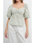 ფოტო #2 პროდუქტის Women's Floral Tied Back Top