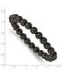 ფოტო #2 პროდუქტის 8mm Black Wood Beaded Stretch Bracelet