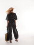 Topshop sheer chevron beach jumpsuit in black M - фото #5