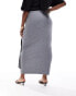 Фото #2 товара 4th & Reckless Plus exclusive knitted drape tie waist maxi skirt in grey