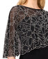 Women's Beaded Chiffon Asymmetrical Short-Sleeve Blouse