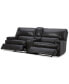 Фото #2 товара Binardo 99" 3 Pc Zero Gravity Leather Sectional with 2 Recliners and 1 Console, Created for Macy's