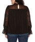 Фото #2 товара Black Label Plus Size Mixed Media Blouson-Sleeve Top