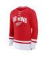 Фото #3 товара Men's Red Detroit Red Wings Back Pass Lace-Up Long Sleeve T-shirt