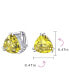 ფოტო #4 პროდუქტის Classic Large Statement 6CT Triangle Trillion Cut Simulated Yellow Topaz AAA CZ Solitaire Clip On Stud Earrings Rhodium Plated Brass Non Pierced 12MM