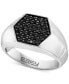 ფოტო #1 პროდუქტის EFFY® Men's Black Sapphire Hexagon Ring (3/4 ct. t.w.) in Sterling Silver