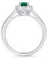 ფოტო #3 პროდუქტის Emerald (1/2 ct. t.w.) & Diamond (1/10 ct. t.w.) Halo Ring in 14k Gold (Also in Ruby, Sapphire, & Pink Sapphire)