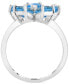 ფოტო #3 პროდუქტის Swiss Blue Topaz (4 ct. t.w.) & Diamond Accent Flower Ring in Sterling Silver