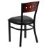 Фото #2 товара Hercules Series Black 4 Square Back Metal Restaurant Chair - Mahogany Wood Back, Black Vinyl Seat
