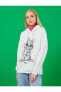 Фото #10 товара Oversize Baskılı Kapüşonlu Sweatshirt Disney Lisanslı Içi Polarlı