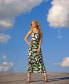 Фото #4 товара Women's Green Butterfly Print Casual Razorback Tank Maxi Dress