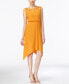 NY Collection Women's Handkerchief Hem Sleeveless Dress Yellow M
