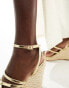 French Connection wedge strappy sandals in gold