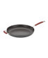 Cucina Hard Anodized Nonstick Frying Pan with Helper Handle, 14", Gray, Cranberry Red