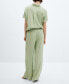 Women's Elastic Waist Wide Leg Pants