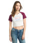 Women's Slim Vintage Prep Cropped T-Shirt VALLEY GRAPE / WHITE, M - фото #1