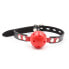 Фото #2 товара Кляп с дышащей матово-красной мячом Ball Gag Breathable Black/Red от FETISH ADDICT