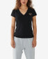 Фото #1 товара Women's Short Sleeve Arched Logo Slim V-neck T-shirt