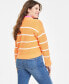 Фото #3 товара Women's Striped Patch-Pocket V-Neck Cardigan, Created for Macy's
