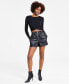 ფოტო #1 პროდუქტის Women's High Rise Zipper Faux Leather Shorts, Created for Macy's