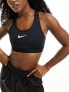 Фото #1 товара Nike Training Swoosh Dri-FIT high support sports bra in black