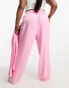 River Island Plus co-ord wide leg dad trousers in pink