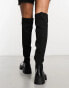 Фото #9 товара Simmi London Reign knitted over the knee second skin boots in black