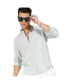 Фото #3 товара Men's White & Green Horizontal Chalk Striped Shirt