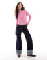 Vero Moda cropped ribbed knit in pink acid wash