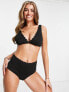 Фото #5 товара Peek & Beau Exclusive mix and match scallop high waist bikini bottom in black