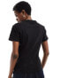 Calvin Klein Jeans woven label logo ribbed t-shirt in black