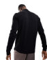 ONLY & SONS knitted half zip jumper in black