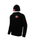 Фото #4 товара Men's Black San Francisco 49ers Crewneck Pullover Sweater and Cuffed Knit Hat Box Gift Set