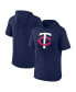 ფოტო #1 პროდუქტის Men's Navy Minnesota Twins Short Sleeve Hoodie T-shirt