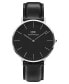 ფოტო #1 პროდუქტის Men's Classic Sheffield Black Leather Watch 40mm