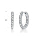 White Gold Plated Round Cubic Zirconia Hoop Earrings