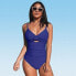 Фото #1 товара Women's Twist Front Cutout One Piece Swimsuit -Cupshe-S-Dark Blue