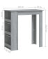 Bar Table with Storage Rack Gray Sonoma 40.2"x19.7"x40.7" Engineered Wood